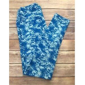 NWT LulaRoe OS Women’s Leggings Blue Pixel Digital Camouflage Sky Cloud One Size